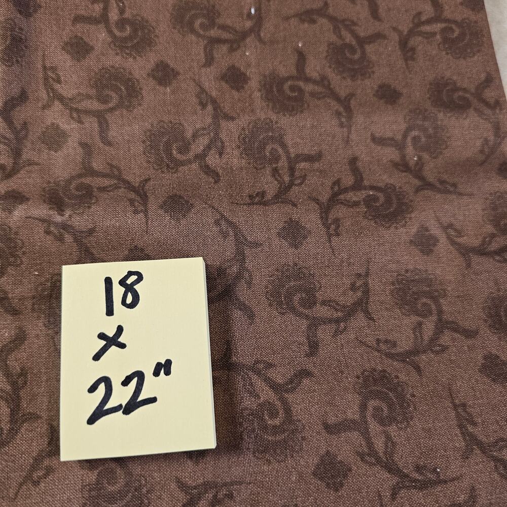 Cotton Fabric Assorted Quilt Craft Brown Tan Floral Animal Fall Leaves Lot of 11 - Picture 5 of 16